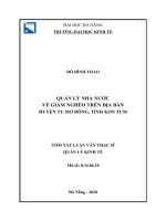 Quản lý nhà nước về giảm nghèo trên địa bàn huyện tu mơ rông, tỉnh kon tum 