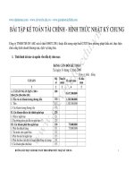 BÀI TẬP KẾ TOÁN TÀI CHÍNH - HÌNH THỨC NHẬT KÝ CHUNG