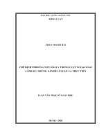Chế định persona non grata trong luật ngoại giao lãnh sự những vấn đề lí luận và thực tiễn 