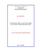 Giải pháp phát triển các khu công nghiệp tại vùng kinh tế trọng điểm miền trung  