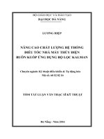 Nâng cao chất lượng hệ thống điều tốc nhà máy thủy điện buôn kuốp ứng dụng bộ lọc kalman 