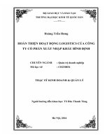 Hoàn thiện hoạt động Logistics của Công ty cổ phần xuất nhập khẩu Bình Định