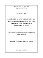 Nghiên cứu đề xuất một số giải pháp liên quan đến giao thông tiếp cận với trung tâm hành chính thành phố đà nẵng 