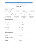 phiếu kiểm tra cuoi tuan toan lop 2 tuan 27 de 1 