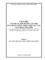 TÀI LIỆU TẬP HUẤN, BỒI DƢỠNG CÁN BỘ XÂY DỰNG NÔNG THÔN MỚI CÁC CẤP, GIAI ĐOẠN 2016-2020