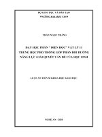 Dạy học phần điện học  vật lý 11 trung học phổ thông góp phần bồi dưỡng năng lực giải quyết vấn đề của học sinh 