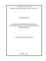 Giáo dục hệ giá trị truyền thống dân tộc với sự hình thành con người công dân việt nam thời kỳ hội nhập 