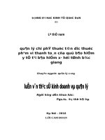 Quản lý chi phí thuốc tân dược thuộc phạm vi thanh toán của quỹ bảo hiểm y tế tại Bảo hiểm xã hội tỉnh Bắc Giang