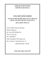 SKKN xây dựng môi trường học tập lấy trẻ làm trung tâm giúp trẻ hoạt động tích cực 