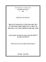 Khảo sát đánh giá cường độ chịu nén của bê tông theo thiết kế và thực tế thi công các công trình ở tỉnh trà vinh 
