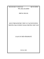 Quản trị danh mục cho vay tại ngân hàng thương mại cổ phần ngoại thương việt nam 