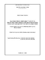 Dạy học phần điện học  vật lý 11 trung học phổ thông góp phần bồi dưỡng năng lực giải quyết vấn đề của học sinh tt 