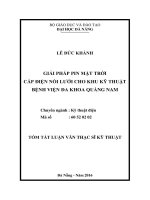 Giải pháp pin mặt trời cấp điện nối lưới cho khu kỹ thuật bệnh viện đa khoa quảng nam 