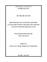 Biện pháp quản lý giáo dục nếp sống văn hóa học đường cho sinh viên trường cao đẳng phương đông đà nẵng 