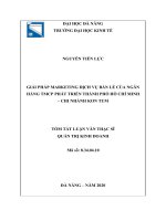 Giải pháp marketing cho dịch vụ bán lẻ của ngân hàng TMCP phát triển thành phố hồ chí minh   chi nhánh kon tum 