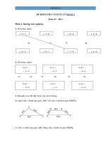 phiếu kiểm tra cuoi tuan toan lop 2 tuan 27 de 2 