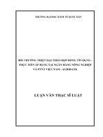 LUẬN văn THẠC sĩ  bồi THƯỜNG THIỆT hại THEO hợp ĐỒNG tín DỤNG  THỰC TIỄN áp DỤNG tại NGÂN HÀNG NÔNG NGHIỆP và PTNT VIỆT NAM   AGRIBANK 