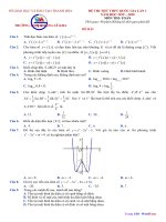 Đề thi thử THPTQG môn Toán lần 1 năm 2020 - Sở GD&ĐT Thanh Hóa