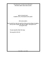 báo cáo kết quả nghiên cứu ứng dụng sáng kiến dạy học phát huy năng lực người học thông qua hoạt động trải nghiệm cho học sinh trong dạy học đọc hiểu tác phẩm chữ người tử tù  của nguyễn tuân  