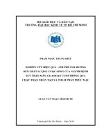 Nghiên cứu hiệu quả   chi phí ảnh hưởng đến chất lượng cuộc sống của người bệnh suy thận mãn giai đoạn cuối thông qua chạy thận nhân tạo và thẩm phân phúc mạc 
