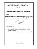 Báo cáo phân tích xu hướng công nghệ: Xu hướng nghiên cứu và ứng dụng vật liệu hợp kim – hợp kim nhôm trong ngành vận tải