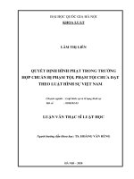Quyết định hình phạt trong trường hợp chuẩn bị phạm tội, phạm tội chưa đạt theo luật hình sự việt nam 