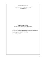 báo cáo kết quả nghiên cứu ứng dụng sáng kiến giải bài tập thấu kính và ứng dụng vào thực tiễn 