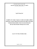 Nghiên cứu thực trạng và đề xuất điều chỉnh phương án quy hoạch sử đụng đất đến năm 2020 nhằm sử dụng bền vững tài nguyên đất huyện hoành bồ tỉnh quảng ninh 