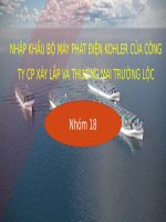 slide thuyết trình NHẬP KHẨU bộ máy PHÁT điện KOHLER của CÔNG TY CP xây lắp và THƯƠNG mại TRƯỜNG lộc 