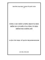 NÂNG CAO CHẤT LƯỢNG DỊCH vụ bảo HIỂM XE cơ GIỚI của CÔNG TY bảo HIỂM PJICO ĐÔNG đô 