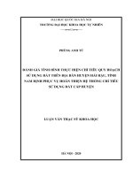 Đánh giá tình hình thực hiện chỉ tiêu quy hoạch sử dụng đất trên địa bàn huyện hải hậu, tỉnh nam định phục vụ hoàn thiện hệ thống chỉ tiêu sử dụng đất cấp huyện 
