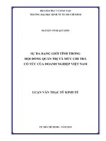 Sự đa dạng giới tính trong hội đồng quản trị và mức chi trả cổ tức của doanh nghiệp việt nam 