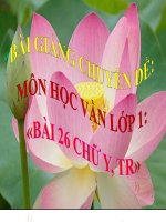 “BÀI GIẢNG CHUYÊN ĐỀ: MÔN HỌC VẦN LỚP 1 «BÀI 26 CHỮ Y, TR»