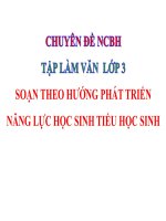 CHUYÊN ĐỀ DẠY TẬP LÀM VĂN LỚP 3  THEO HƯỚNG PHÁT TRIỂN NĂNG LỰC HỌC SINH TIỂU HỌCTUAN 25