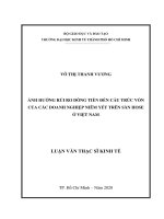 Ảnh hưởng của rủi ro dòng tiền đến cấu trúc vốn của các doanh nghiệp niêm yết trên sàn hose ở việt nam 