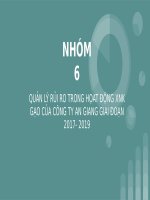 slide thuyết trình QUẢN lý rủi RO TRONG HOẠT ĐỘNG XUẤT KHẨU gạo của CÔNG TY cổ PHẦN XUẤT NHẬP KHẨU AN GIANG GIAI đoạn 2017 – 2019 