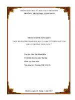 báo cáo kết quả nghiên cứu,ứng dụng sáng kiến một số phương pháp giúp dạy và học tốt môn ngữ văn lớp 9 ở trường THCS pa pe 