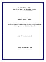 Hoàn thiện hệ thống kiểm soát nội bộ hướng đến quản trị rủi ro tại công ty cổ phần an gia tiến 