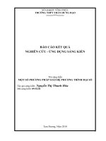 báo cáo kết quả nghiên cứu ứng dụng sáng kiến một số phương pháp giải hệ phương trình đại số 