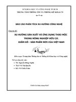 Báo cáo phân tích xu hướng công nghệ: Xu hướng sản xuất và ứng dụng thảo mộc trong nông nghiệp hữu cơ, giấm gỗ - sản phẩm mới của Việt Nam
