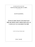 Đánh giá hiện trạng xâm nhập mặn trên hệ thống sông chính tỉnh long an và đề xuất giải pháp ứng phó 