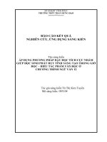 báo cáo kết quả nghiên cứu ứng dụng sáng kiến áp dụng phương pháp dạy học tích cực nhằm giúp học sinh phát huy tính sáng tạo trong giờ đọc hiểu tác phẩm văn học ở chương trình ngữ văn 12 