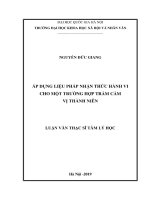 Áp dụng liệu pháp nhận thức hành vi cho một trường hợp trầm cảm vị thành niên 