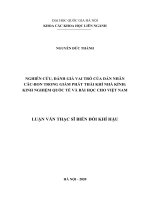 Nghiên cứu hành động giảm phát thải khí nhà kính phù hợp với điều kiện quốc gia cho nước thải ở các lò giết mổ gia súc tập trung 