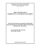 báo cáo kết quả nghiên cứu ứng dụng sáng kiến đổi mới soạn giảng theo định hướng phát triển năng lực học sinh ở bài một số vấn đề mang tính toàn cầu địa lí lớp11 