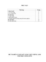 báo cáo kết quả nghiên cứu,ứng dụng sáng kiến rèn luyện kỹ năng viết tiếng anh cho học sinh lớp 8 