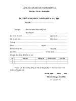 MẪU ĐƠN PHÚC KHẢO BÀI THI