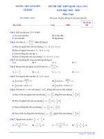 Đề thi thử THPTQG môn Toán lần 1 năm 2020 - THPT Kinh Môn