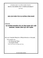 Báo cáo phân tích xu hướng công nghệ: Xu hướng nghiên cứu và ứng dụng vật liệu aerogel trong lĩnh vực xây dựng