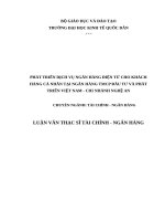 PHÁT TRIỂN DỊCH vụ NGÂN HÀNG điện tử CHO KHÁCH HÀNG cá NHÂN tại NGÂN HÀNG TMCP đầu tư và PHÁT TRIỂN VIỆT NAM   CHI NHÁNH NGHỆ AN 
